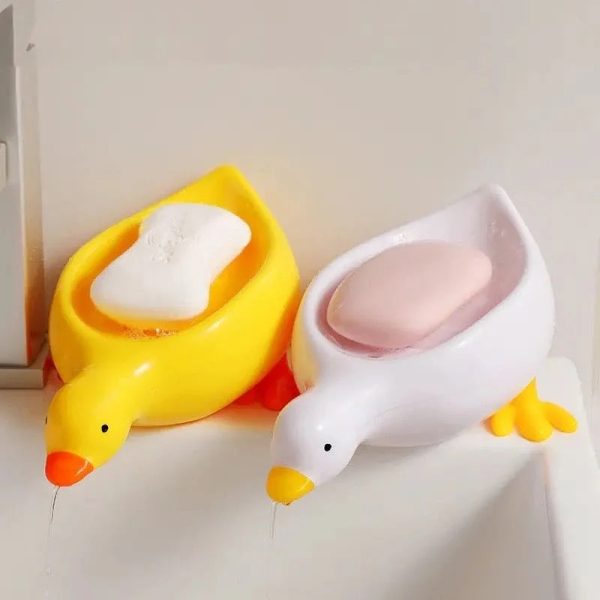 Cute Duck Soap Holder – Portable Soap Organizer & Drying Rack for Bathroom & Kitchen (Random Color)