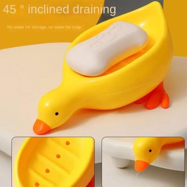 Cute Duck Soap Holder – Portable Soap Organizer & Drying Rack for Bathroom & Kitchen (Random Color)
