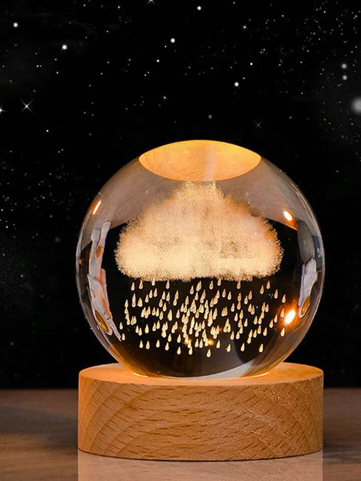 3D Galaxy LED Crystal Light Ball – Color-Changing Night Lamp with Remote Control