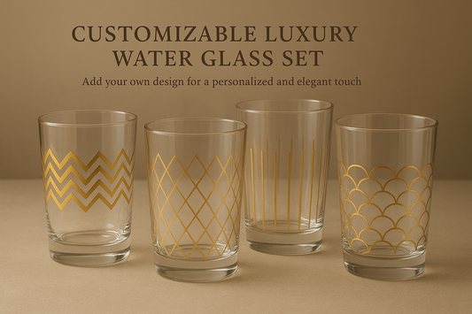 Customizable Luxury Water Glass Set.