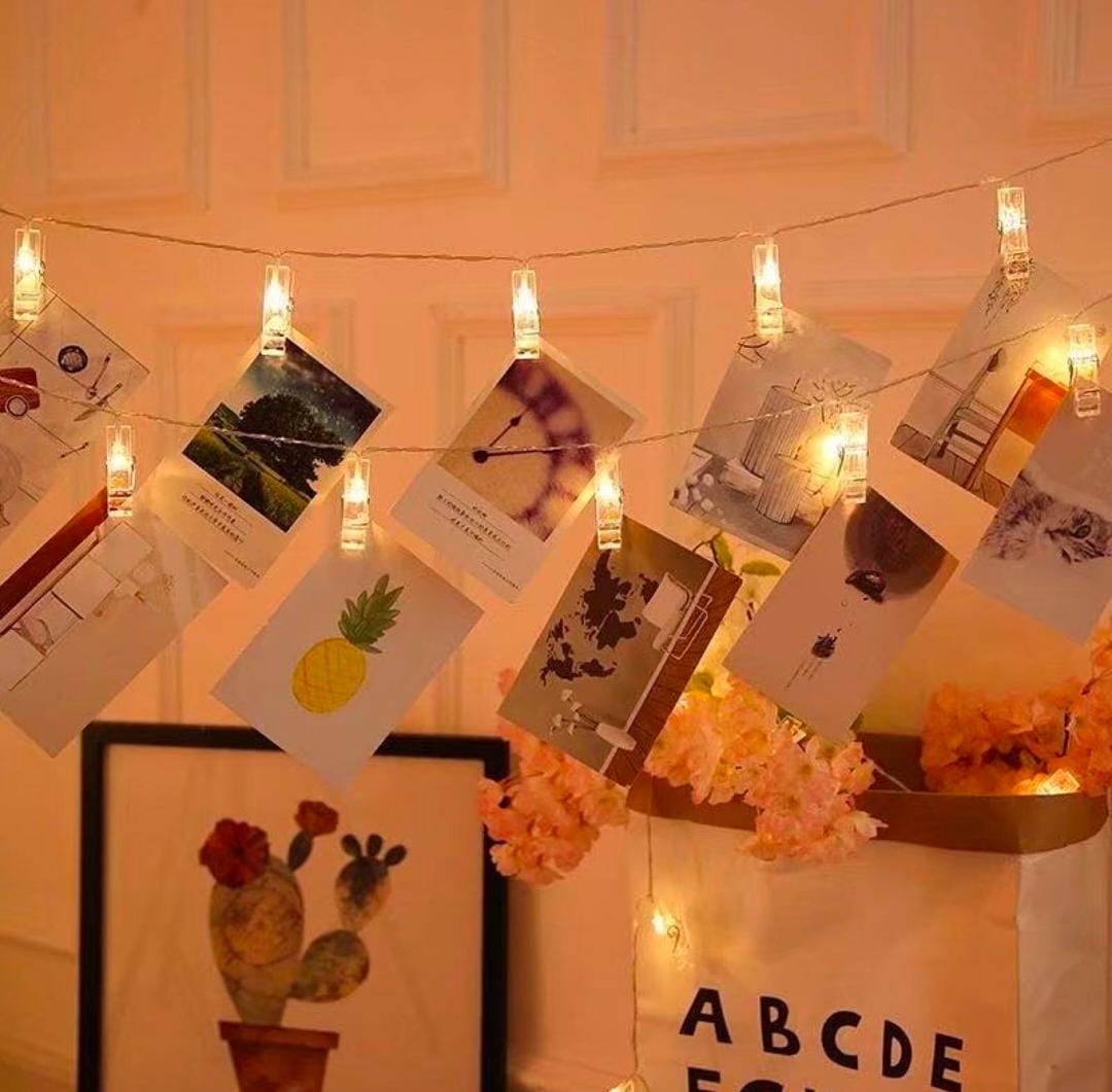 LED Photo Clip String Lights – Decorative Fairy Lights for Hanging Photos, Cards & Room Décor

