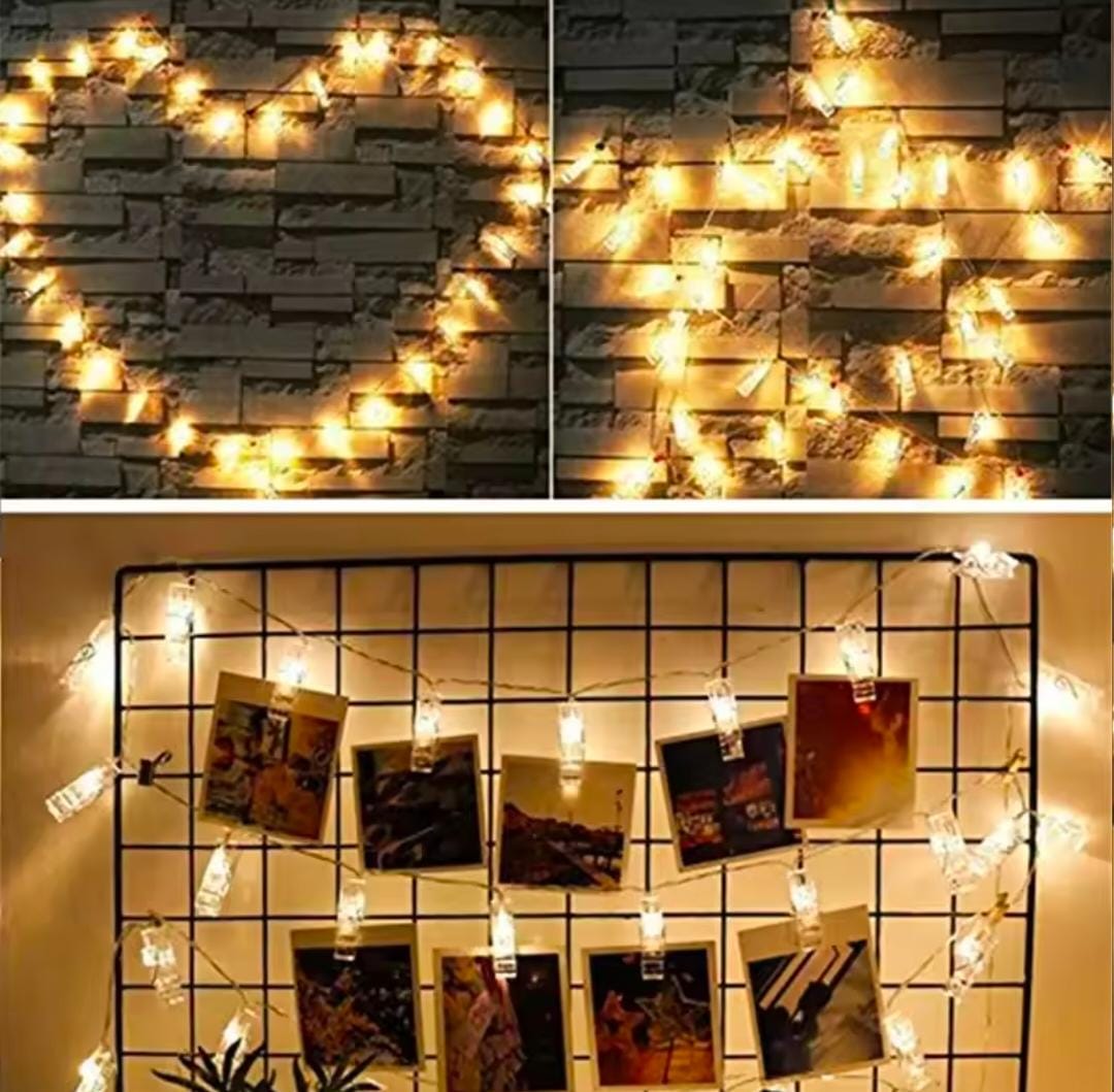 LED Photo Clip String Lights – Decorative Fairy Lights for Hanging Photos, Cards & Room Décor

