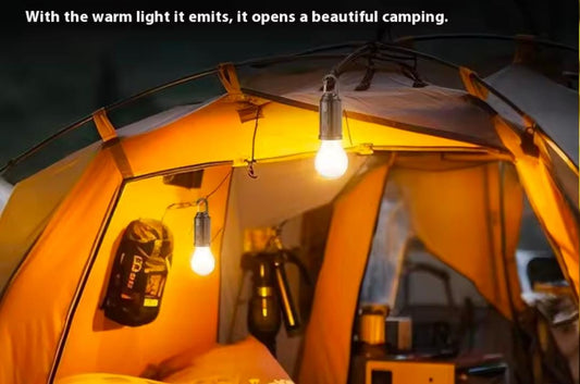 Portable LED Camping Light Bulb – USB Rechargeable Lantern with Hook for Outdoor & Emergency Use

