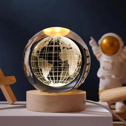 3D Galaxy LED Crystal Light Ball – Color-Changing Night Lamp with Remote Control