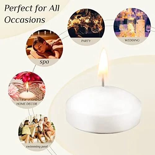 White candle with text 'Perfect for All Occasions' and various scenarios