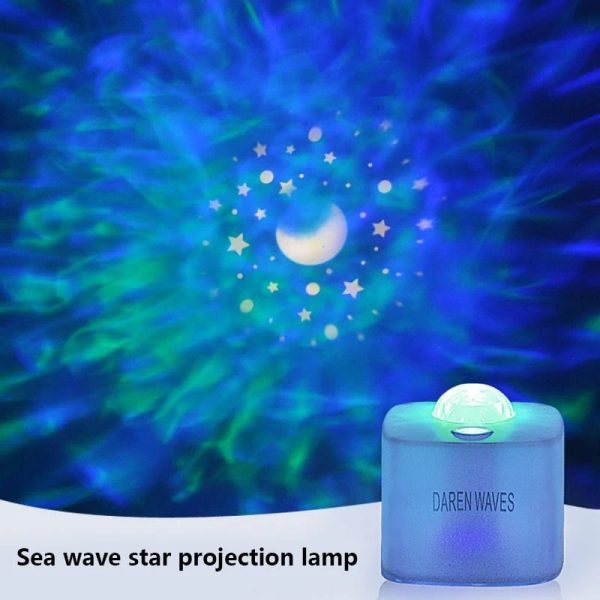 Sea wave star projection lamp with colorful light display