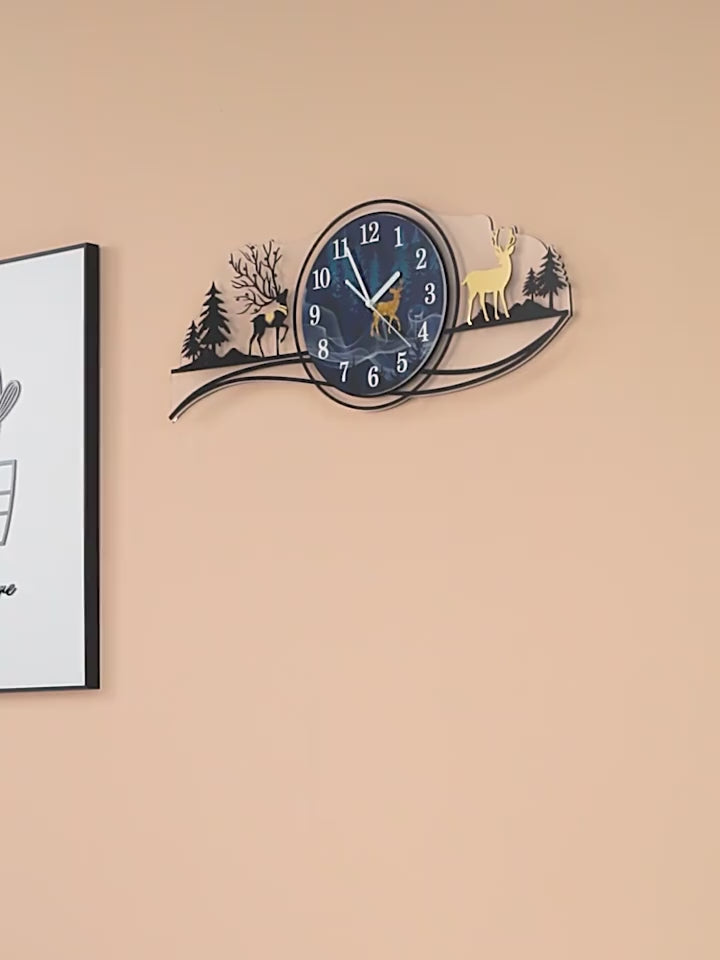 forest-figure-deer-3d-wall-clock
