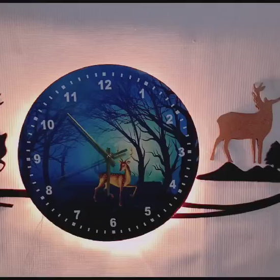 forest-figure-deer-3d-wall-clock
