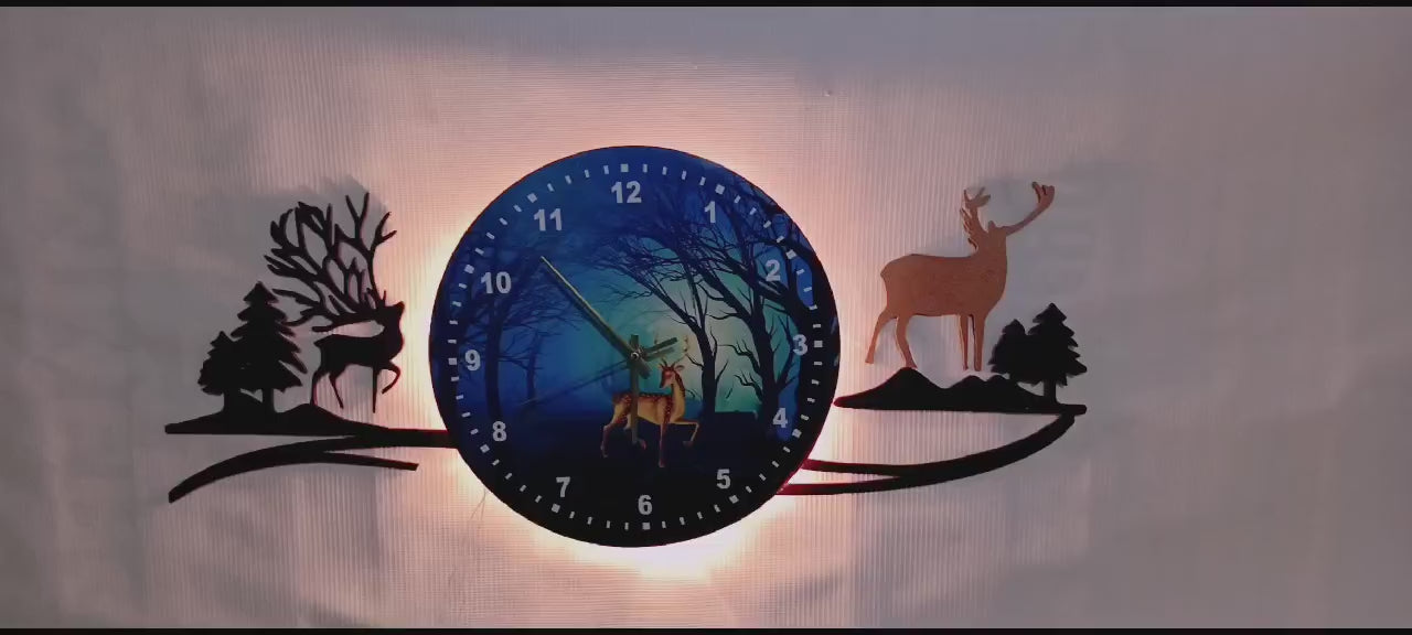 forest-figure-deer-3d-wall-clock